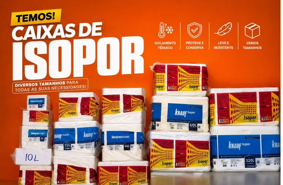 Caixas de isopor térmicas em vários tamanhos